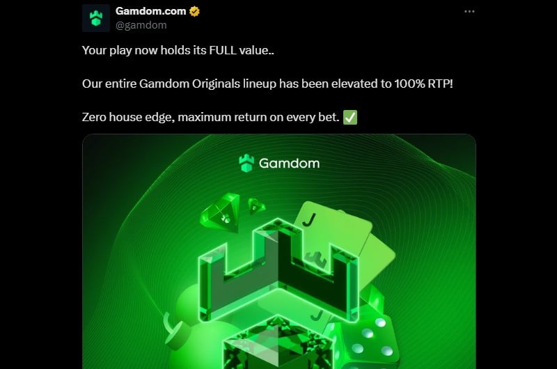 Twitter Zero House Edge Gamdom Originals